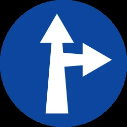Driving straight ahead or turning right mandatory.