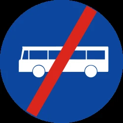 End of the lane for buses.