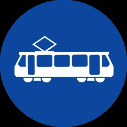 Mandatory lane for trams.