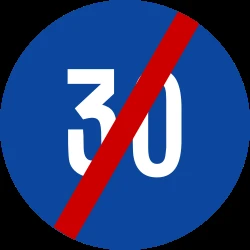 End of the minimum speed.