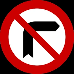 Turning right prohibited.