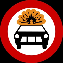 Vehicles with explosive materials prohibited.