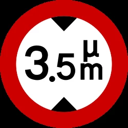 Vehicles higher than indicated prohibited.
