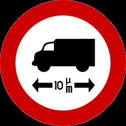 Vehicles longer than indicated prohibited.
