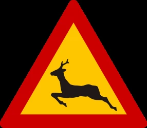 Warning for crossing deer.