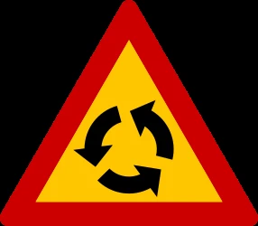 Warning for a roundabout.