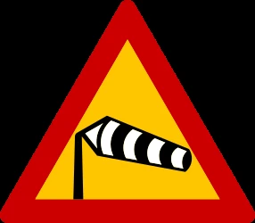Warning for heavy crosswind.