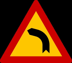 Warning for a curve to the left.