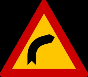 Warning for a curve to the right.