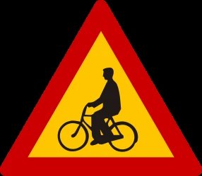 Warning for cyclists.
