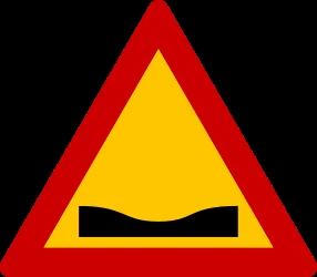 Warning for a dip in the road.