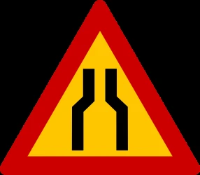 Warning for a road narrowing.