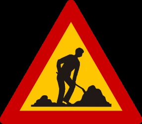 Warning for roadworks.