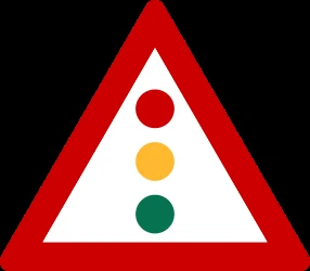 Warning for a traffic light.