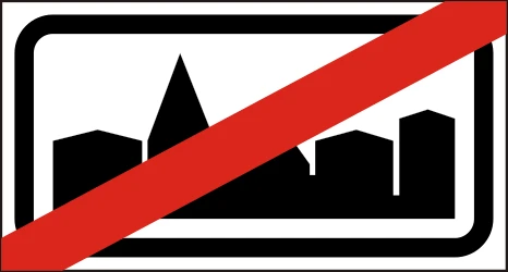 End of the built-up area.
