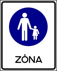 Begin of a zone for pedestrians.