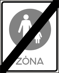 End of the zone for pedestrians.