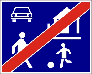 End of the residential area.