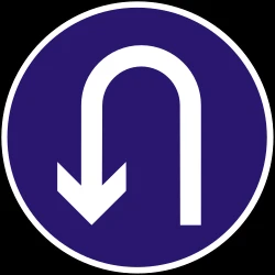 Turning around mandatory (U-turn).