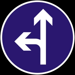 Driving straight ahead or turning left mandatory.