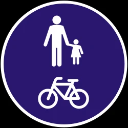 Mandatory shared path for pedestrians and cyclists.