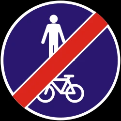 End of the shared path for pedestrians and cyclists.