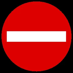 Direction prohibited
(road with one-way traffic).