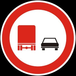 Overtaking prohibited for trucks.