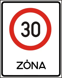 Begin of a zone with speed limit.