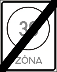 End of the zone with speed limit.