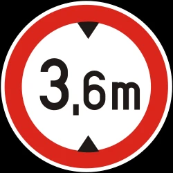 Vehicles higher than indicated prohibited.