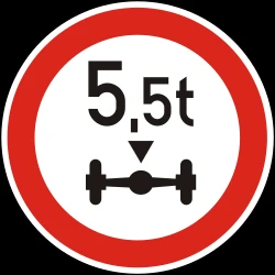 Vehicles with an axle weight heavier than indicated prohibited.