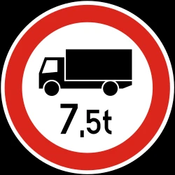 Trucks heavier than indicated prohibited.