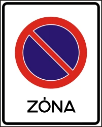 Begin of zone where parking is prohibited.