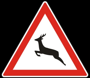 Warning for crossing deer.