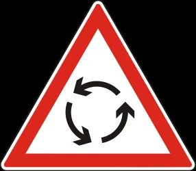 Warning for a roundabout.