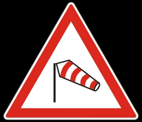 Warning for heavy crosswind.