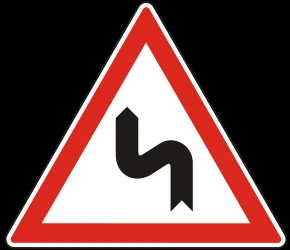 Warning for a double curve, first left then right.