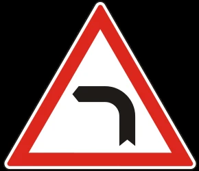 Warning for a curve to the left.