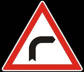 Warning for a curve to the right.