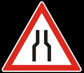 Warning for a road narrowing.