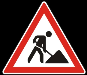 Warning for roadworks.