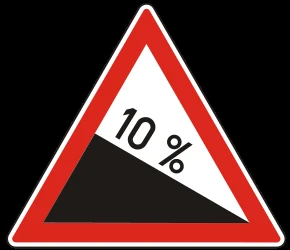 Warning for a steep descent.