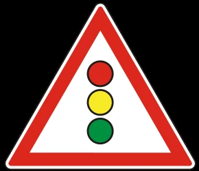 Warning for a traffic light.