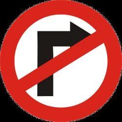 Turning right prohibited.