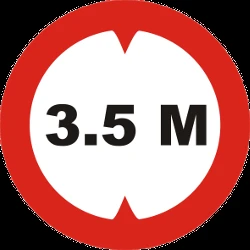 Vehicles higher than indicated prohibited.