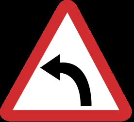 Warning for a curve to the left.