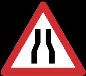 Warning for a road narrowing.