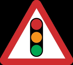 Warning for a traffic light.