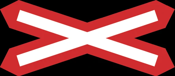 Warning for a railroad crossing with 1 railway.